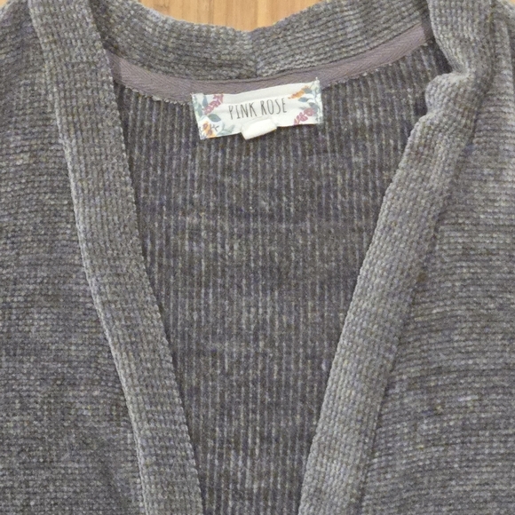 NWOT Pink Rose Gray Cardigan - Picture 7 of 11